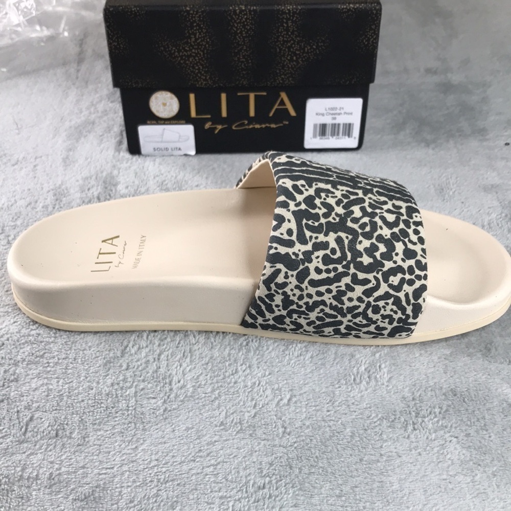Lita by Ciara King Cheetah Print Slides New in Box Euro 39 US 8/8.5 - Picture 3 of 12